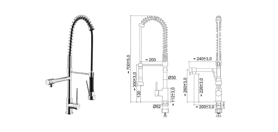 Torneira Misturador Monocomando Lorenzetti Lorenkitchen 2267 C76 Com Ducha De Bancada Cromada