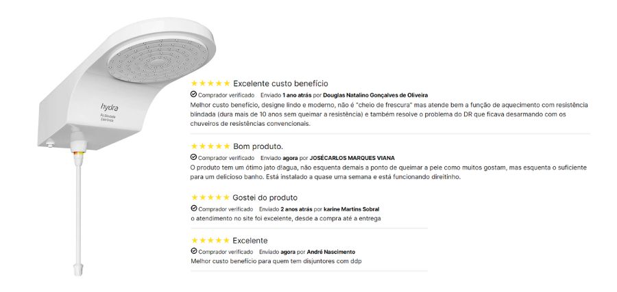 Chuveiro Hydra Fit Blindado Eletrônico