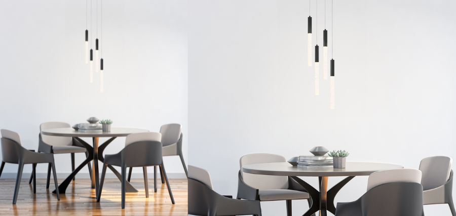  Lustre Pendente Nordecor Vanna 2394 Preto Led Bivolt 