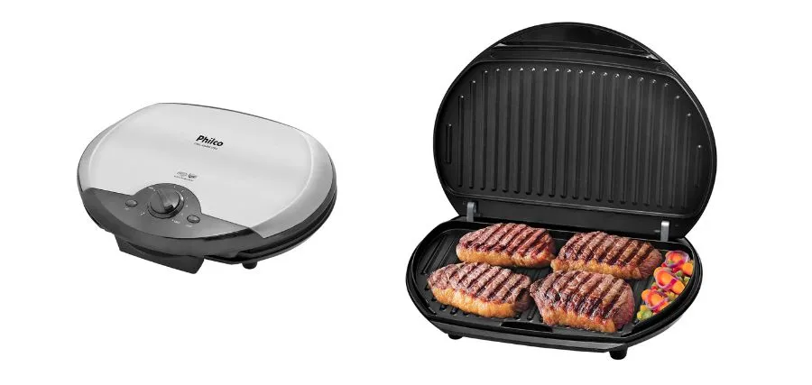 Grill e Sanduicheira Philco Jumbo Steel N Cinza